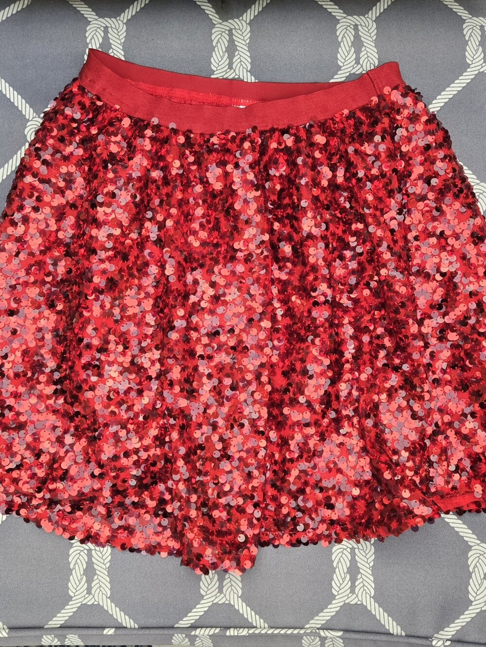 Cat & Jack Girls Ruby Red Sequin Skirt Holiday Sparkle Lined Target XL 14/16